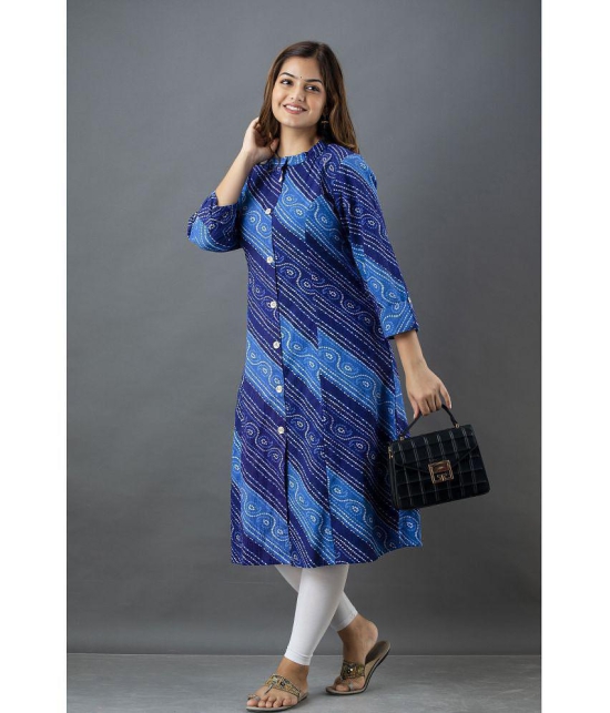 Lee Moda - Blue Cotton Women's Front Slit Kurti ( Pack of 1 ) - None