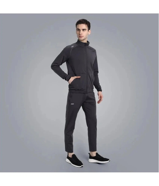 Dida Sportswear Stone Grey Polyester Regular Fit Solid Mens Sports Tracksuit ( Pack of 1 ) - None