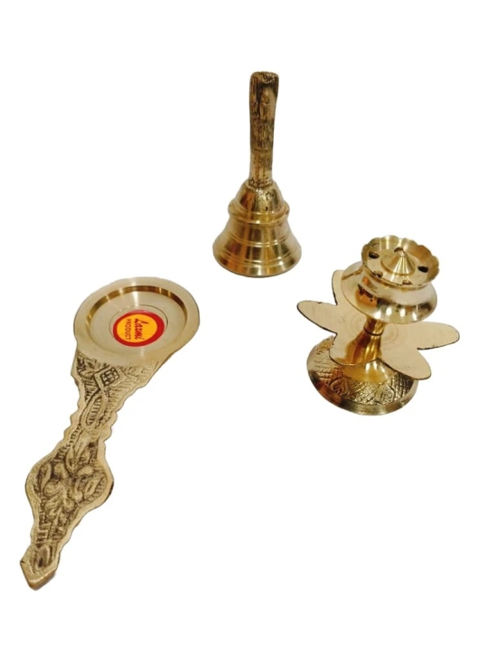 Brass pooja thali 3 piece set