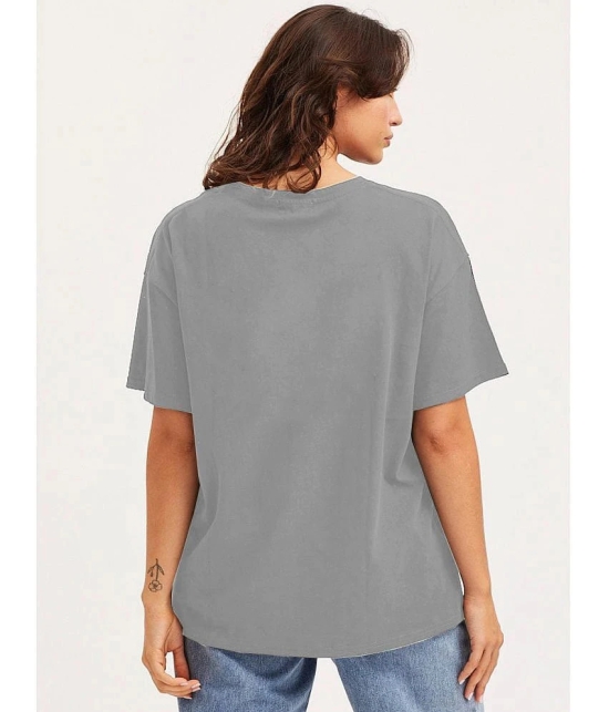 clafoutis Grey Cotton Loose Fit Womens T-Shirt ( Pack of 1 ) - None