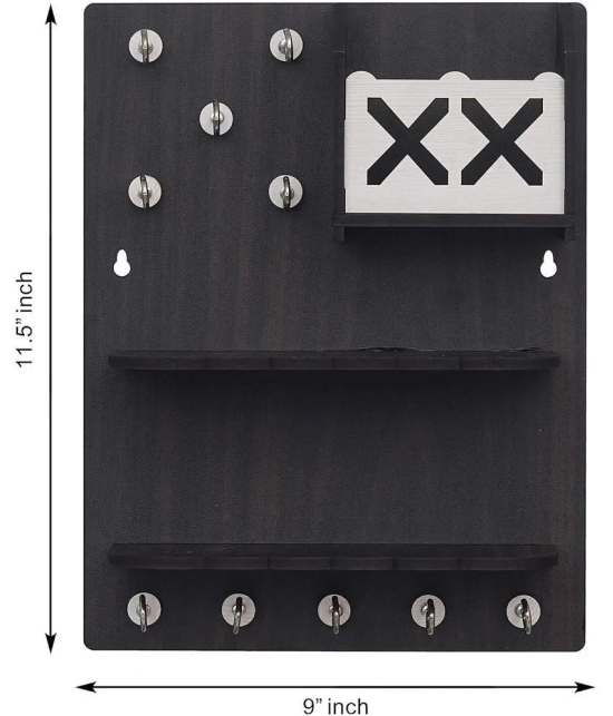 JaipurCrafts Black Wood Key Holder - Pack of 1