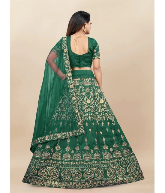 Apnisha Green Silk Girls Lehenga Choli Set ( Pack of 1 ) - None