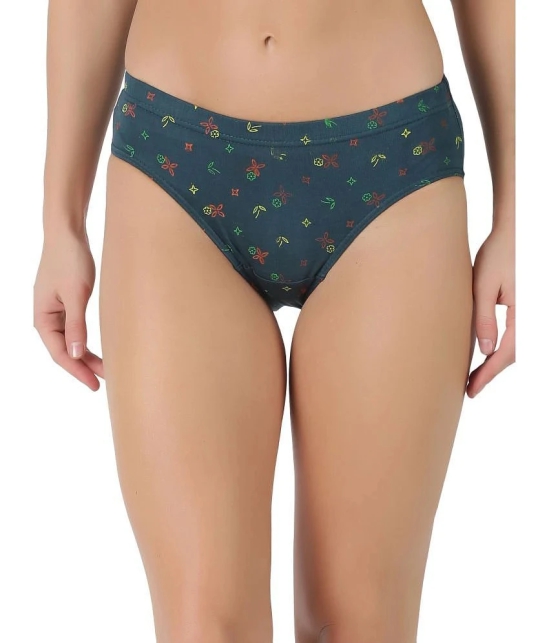 Dollar Multi Color Combed Cotton Cotton Printed Womens Briefs ( Pack of 6 ) - None