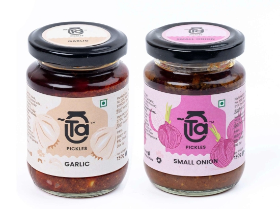 Ta Pickles | Small Onion & Garlic Pickle | 150g [Pack of 2] Combo Made with Cold Pressed Oil | Homemade | Traditional Indian Taste | Natural | No Pres