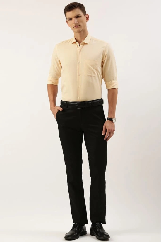 Men Beige Regular Fit Formal Full Sleeves Formal Shirt