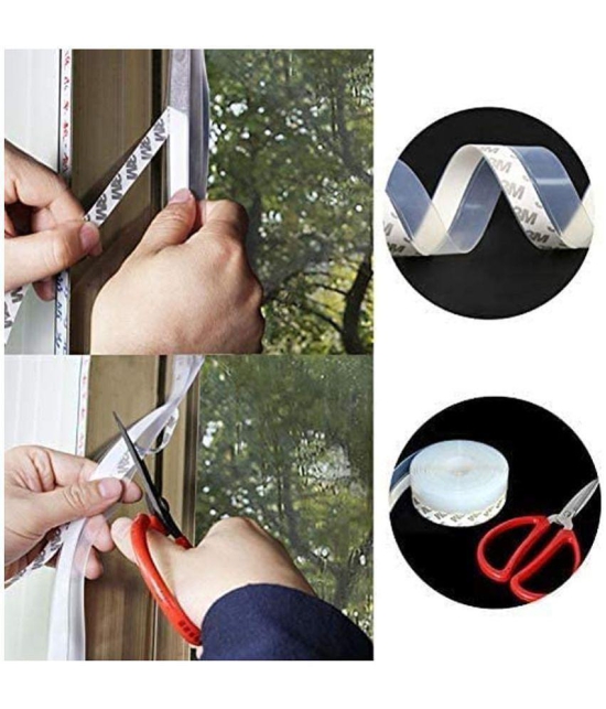 GEEO Weather Stripping Door Seal Strip, 33FT Silicone Seal Strip Door Strip Bottom ,Door Weather Stripping Sealing Tape for Windows, Doors,and Shower Glass Gaps Transparent 45MM