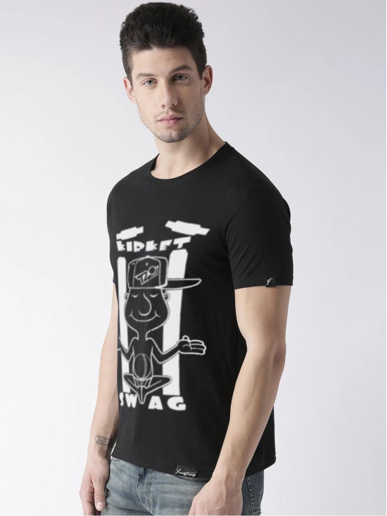 Young Trendz Bio-Wash Cotton Half Sleeve T20SWAG Graphic Printed BLACK T-Shirt-BLACK / X Large / 100% Bio Wash Cotton