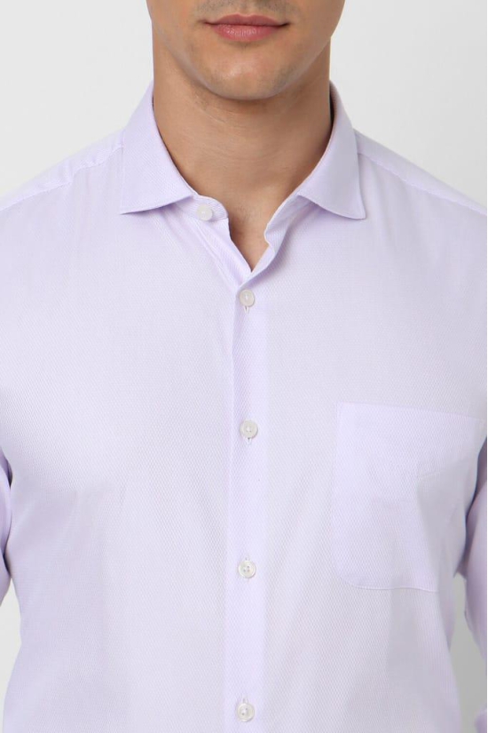 Men Lilac Slim Fit Formal Full Sleeves Formal Shirt