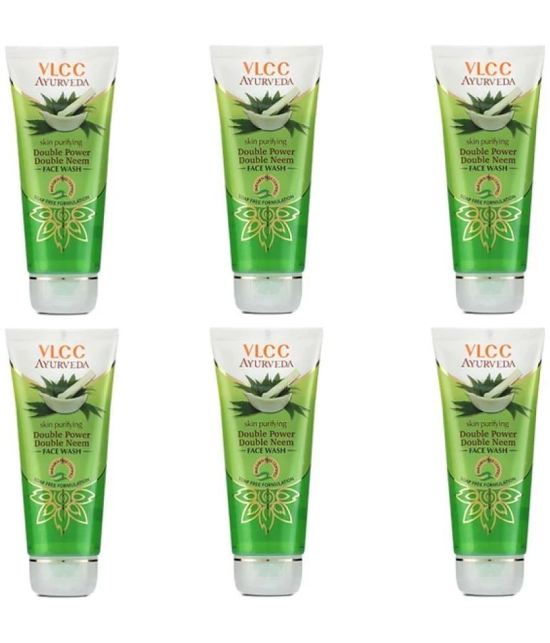 VLCC Ayurveda Skin Purifying Double Power Double Neem Face Wash, 100 ml (Pack of 6)