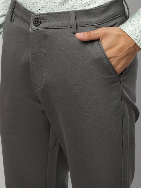 Rodamo  Men Grey Slim Fit Trousers