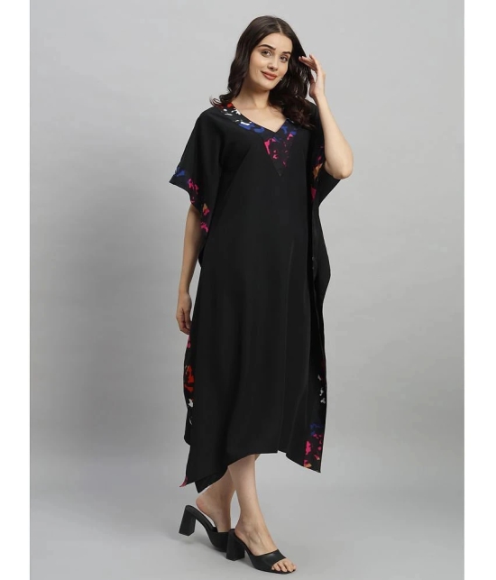 Curvydrobe Crepe Black Beach Dresses - - None