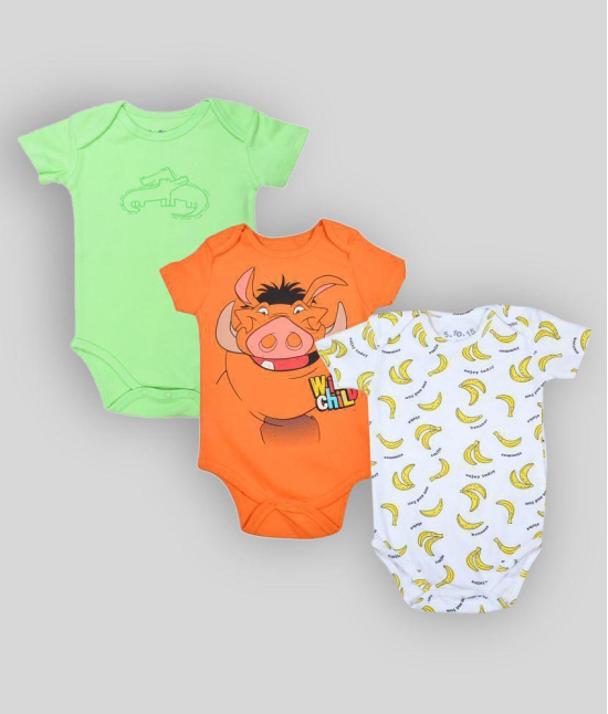 Sathiyas - Multi Color Cotton Rompers For Baby Boy,Baby Girl ( Pack of 3 ) - None