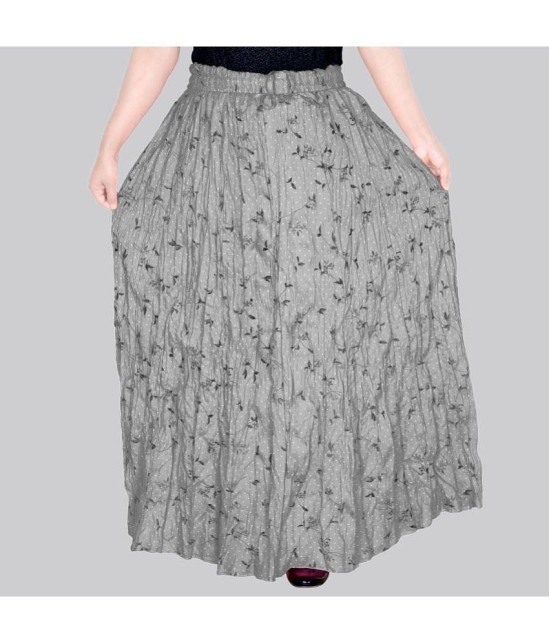 Sttoffa - Grey Rayon Women's Broomstick Skirt ( Pack of 1 ) - None