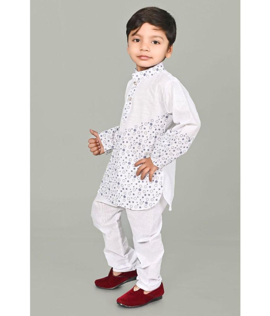 SFC - White Silk Boys Kurta With Pyjama ( Pack of 1 ) - None