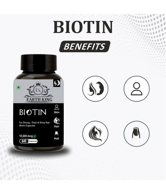 EARTH KING Biotin Capsule for Hair Growth & Hair Care Capsule, 60 Capsules (Pack of 1)