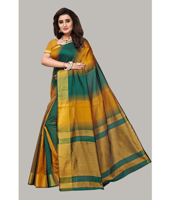 Bhuwal Fashion Light Green Cotton Silk Saree - Single - Light Green