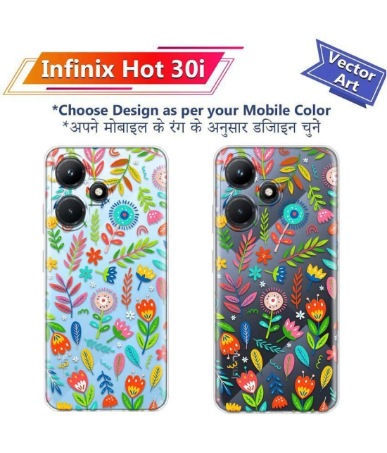 NBOX - Multicolor Printed Back Cover Silicon Compatible For Infinix Hot 30i ( Pack of 1 )