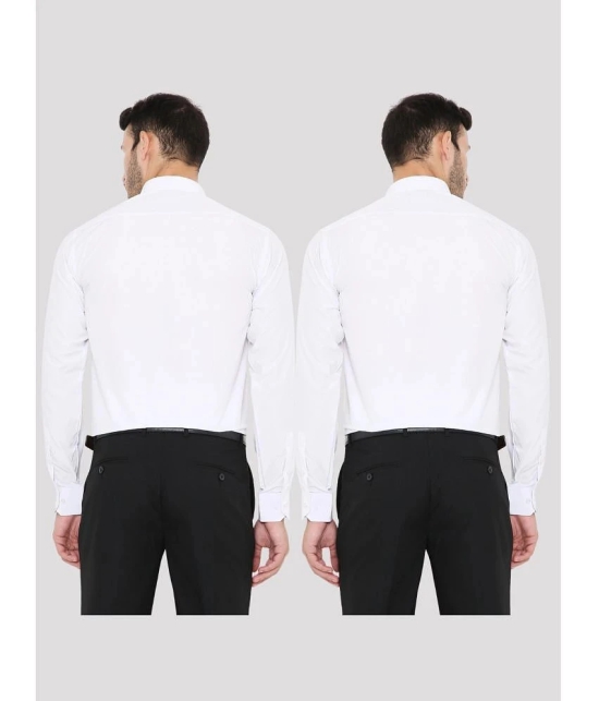 Maharaja - White Polyester Slim Fit Mens Casual Shirt ( Pack of 2 ) - None