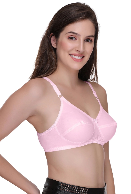 Sona Womens Sweety Baby Pink Everyday Full Coverage Non Padded Cotton Bra-40 / D / Baby Pink