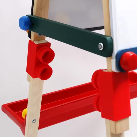 Art Easel with Adjustable Magnetic Board, Paper Roll and Storage