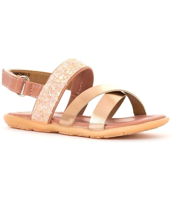 Bonito Rose Gold Flat Sandal for Girls - None