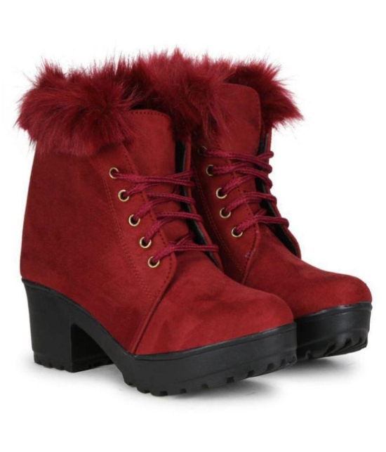 Saheb Maroon Ankle Length Chukka Boots - None