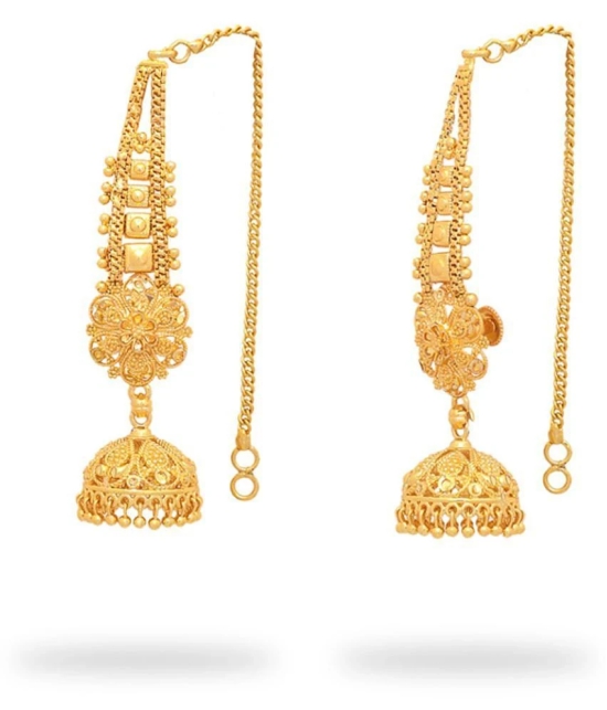 LUV FASHION Golden Drop Earrings ( Pack of 1 ) - Golden