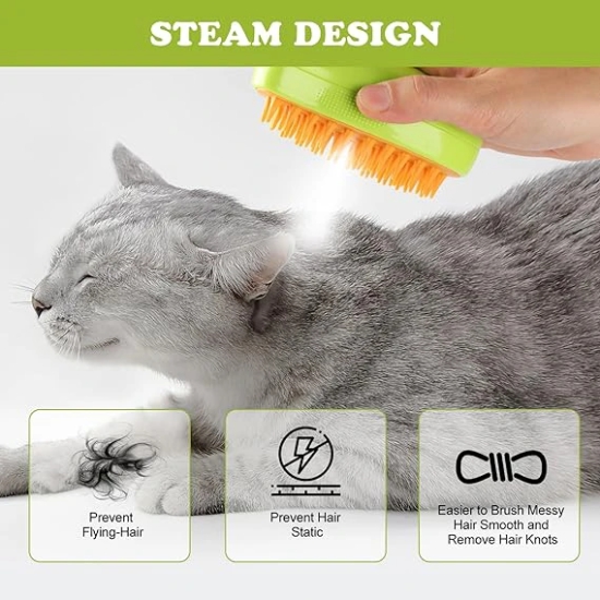 Steamy 3 in 1 Pet Hair Brush by Famfia