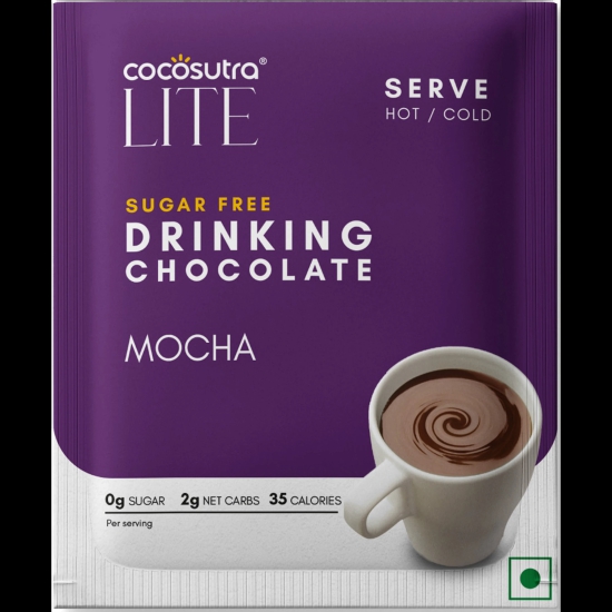 Cocosutra Lite Sugar Free Drinking Chocolate Mix - Mocha, 20 gms