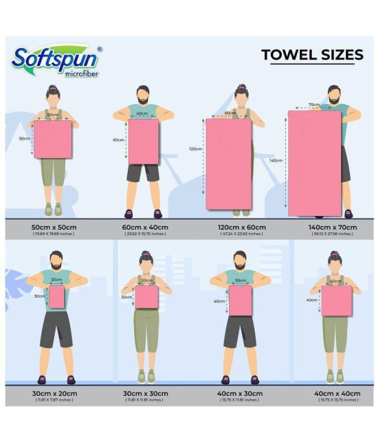 SOFTSPUN Microfiber Cloth - 2 pcs - 40x60 cms - 340 GSM Multi Colours - Thick Lint & Streak-Free Multipurpose Cloths - Automotive Microfibre Towels for Car Bike Cleaning Polishing Washing & 