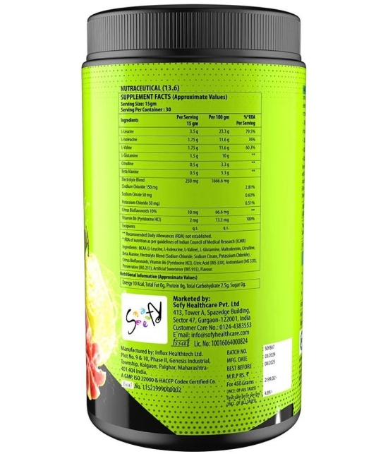 NATURYZ BCAA Energy Blast Pre Intra Post Workout For Recovery, Power & Energy - 450g(Guava Flavour)