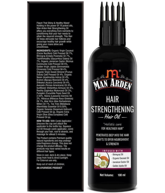 Man Arden Hair Strengthening Hair Oil With Comb Applicator for Men, For Nourishment & Strength, Bhringraj Oil, Organic Coconut Oil, Jamaican Castor Oil, Golden Jojoba Oil, 100 ml