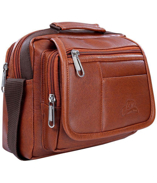 Leather World - Tan Solid Messenger Bags - Tan