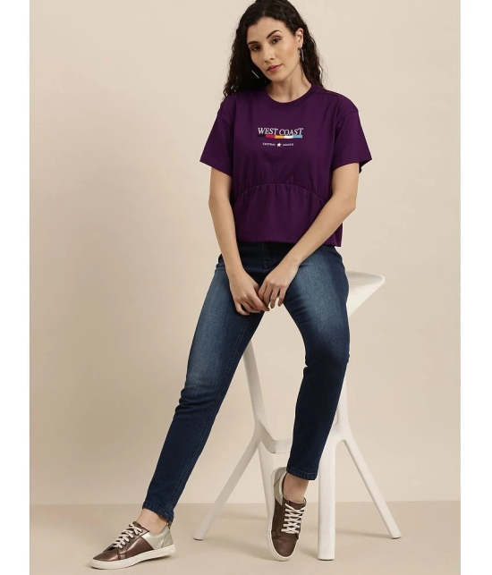 Difference of Opinion - Purple Cotton Loose Fit Womens T-Shirt ( Pack of 1 ) - None