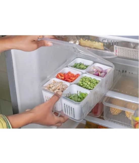 HOMETALES Food/Fruit/Vegetable Plastic White Multi-Purpose Container ( Set of 1 ) - White