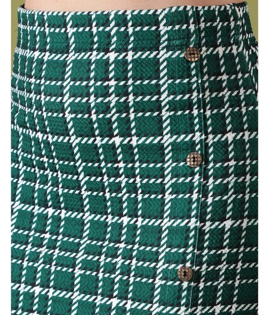 Selvia Green Checks Skirt Top Set - None