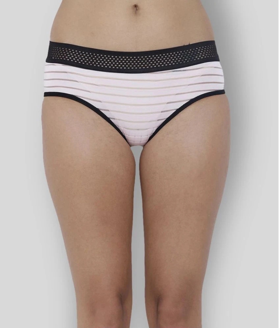 BASIICS By La Intimo Pack of 1 Polyester Striped Womens Briefs ( Pink ) - None