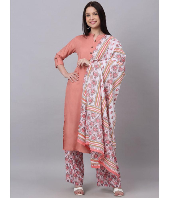 Doriya - Pink Straight Rayon Women's Stitched Salwar Suit ( Pack of 1 ) - None