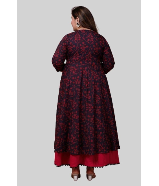 miravan - Maroon Cotton Womens Anarkali Kurti ( Pack of 1 ) - None