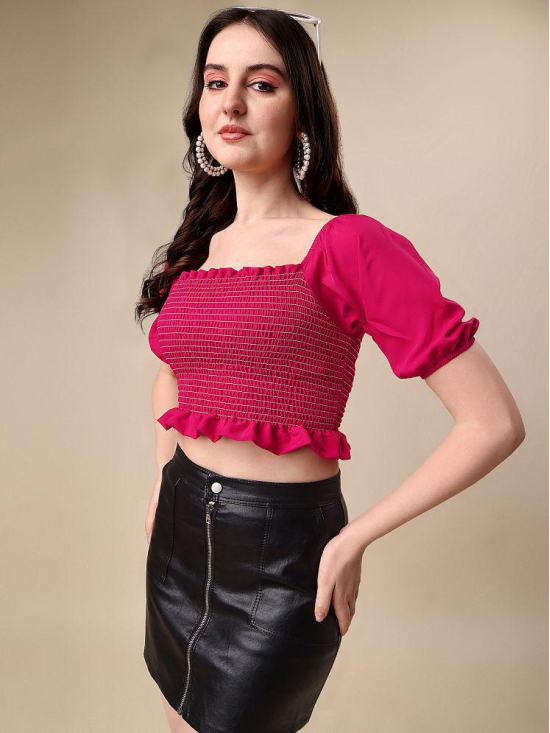 Sheetal associates - Pink Polyester Womens Crop Top ( Pack of 1 ) - None