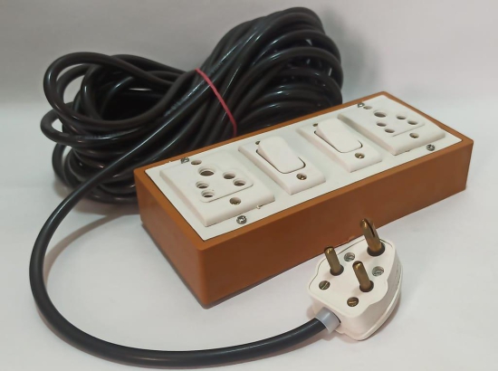 6A 2 Sockets (5 Pin Socket) & 2 Switch Extension Box with 6A Plug & 40m Wire