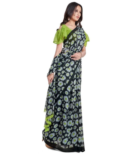 Sitanjali Green Georgette Saree - Single - Green