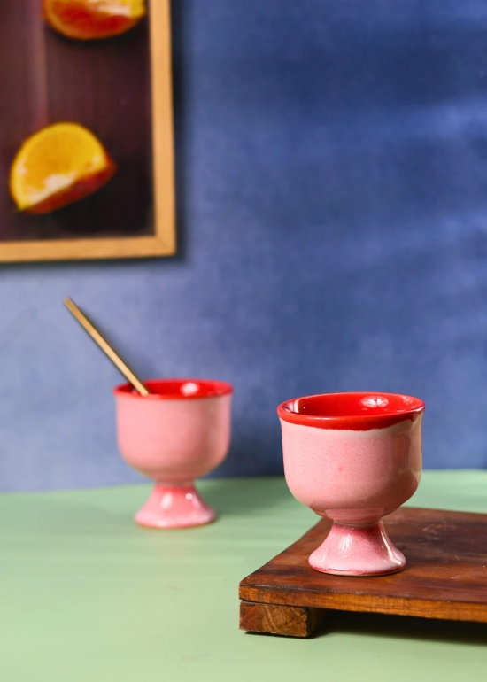 Pink Ice Cream Goblet-Set of four