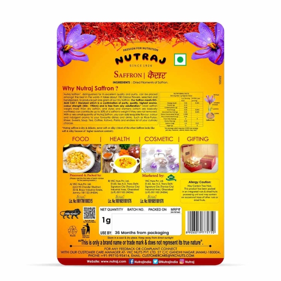 Nutraj Original Saffron Blister Card 0.5gm 0.5g