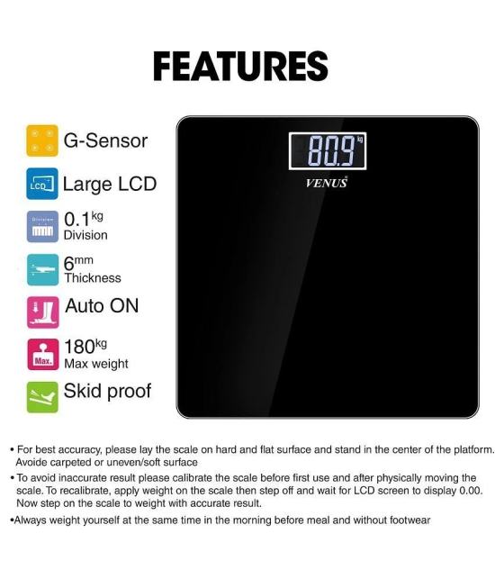 Venus Venus EPS-3699-Digital Electronic Personal Body Health Fitness Check up Weighing Scale EPS-3699 Black