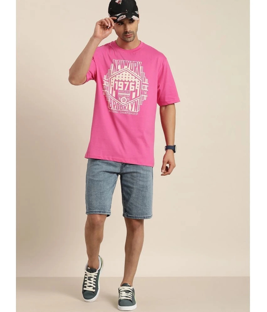 Dillinger - Pink Cotton Oversized Fit Mens T-Shirt ( Pack of 1 ) - None