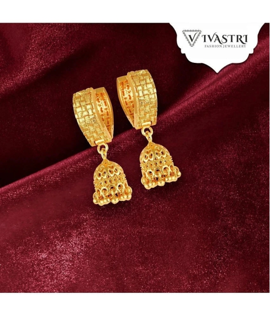 VIVASTRI Golden Clip-Ons Earrings ( Pack of 1 ) - Golden