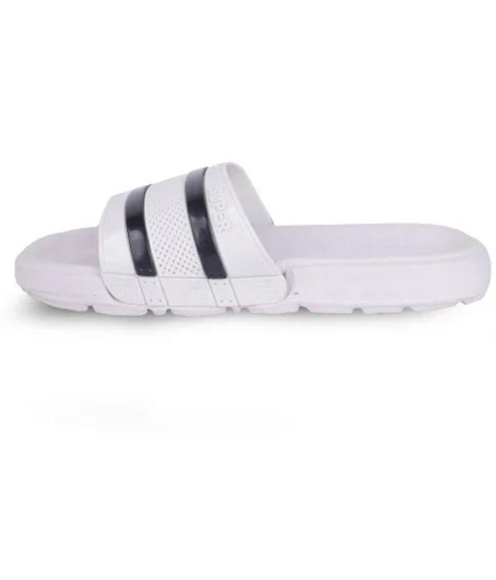 Leavess - White Men's Slide Flip Flop - None