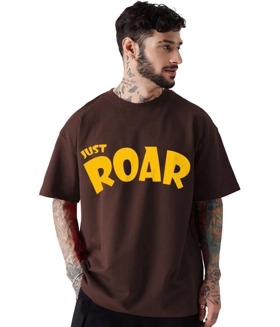 Leotude Cotton Blend Oversized Fit Printed Half Sleeves Mens T-Shirt - Brown ( Pack of 3 ) - None