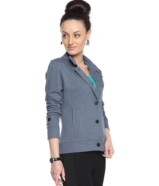 Campus Sutra Blue Cotton Blazers - M